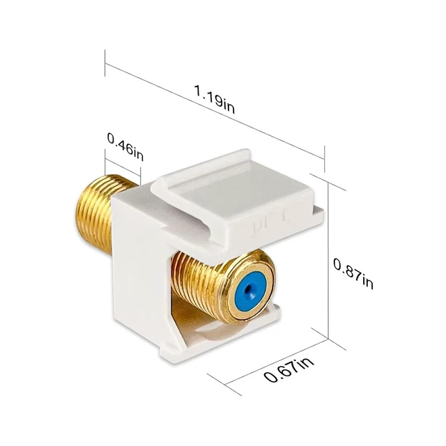 Alt view image 2 of 6 - Coax Keystone Coaxial Jack F-Type Keystone Connector Home Theater Network Insert for Wall Plate Accessories(50pcs)