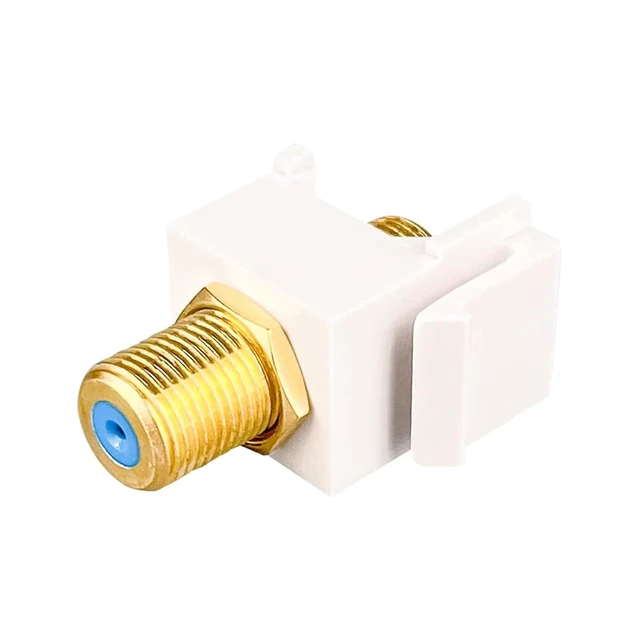 Alt view image 3 of 6 - Coax Keystone Coaxial Jack F-Type Keystone Connector Home Theater Network Insert for Wall Plate Accessories(50pcs)