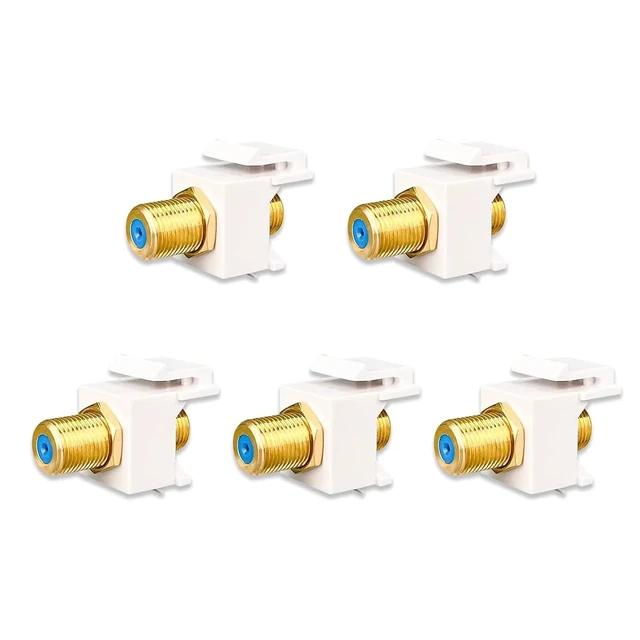 Alt view image 6 of 6 - Coax Keystone Coaxial Jack F-Type Keystone Connector Home Theater Network Insert for Wall Plate Accessories(50pcs)