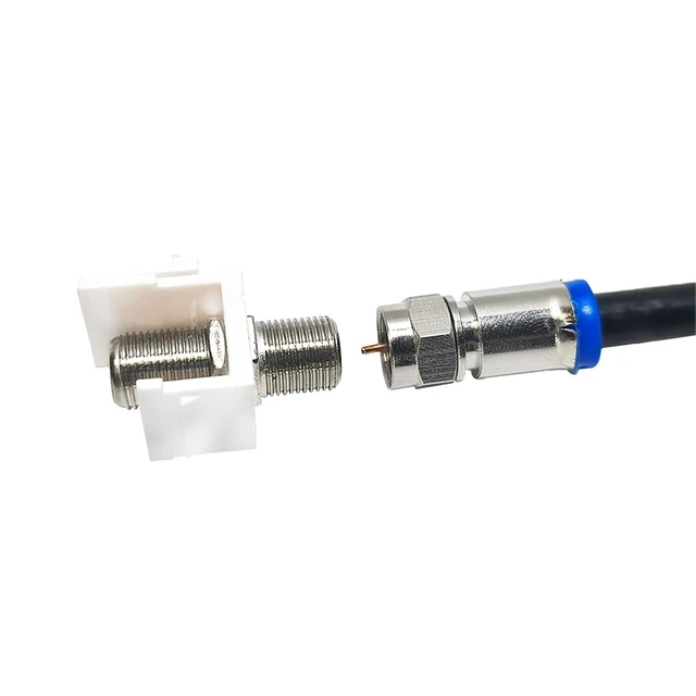 Alt view image 3 of 6 - Coax Keystone Female to F-Type Coaxial Cable Extender Keystone Jack Insert for Wall Plate Telecom Parts(150PCS)