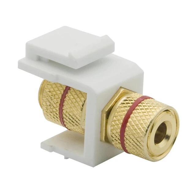 Alt view image 2 of 7 - Coax Keystone Coax Keystone 10pc Speaker Banana Binding Post Style Female to Connector(Black Ring)