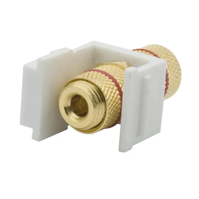 Alt view image 4 of 7 - Coax Keystone Coax Keystone 10pc Speaker Banana Binding Post Style Female to Connector(Black Ring)