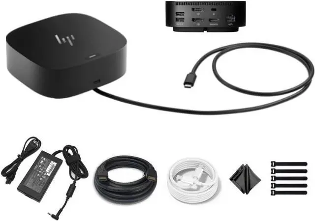 Main image of HP USB-C G5 Dock - 5YH26AV#ABB / 5TW10UT#ABA Multiport Docking Station for Both USB-C and Thunderbolt Laptops, Dual Monitor, Notebooks - w/ 120W Power Adapter, HDMI Cable & Type-C Cable (Rennewed)