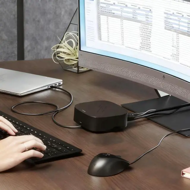 Alt view image 4 of 5 - HP USB-C G5 Dock - 5YH26AV#ABB / 5TW10UT#ABA Multiport Docking Station for Both USB-C and Thunderbolt Laptops, Dual Monitor, Notebooks - w/ 120W Power Adapter, HDMI Cable & Type-C Cable (Rennewed)