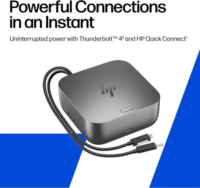 Alt view image 2 of 7 - HP Thunderbolt 4 Ultra 280W G6 Dock (AW5M5UT), 13-in-1 USB-C Docking Station with Max 280W Charging, 4X 4K Displays, 3-Yr Warranty, RJ45, 7 USB Ports, HDMI, 2X DisplayPort for Laptop, MacOS, ChromeOS