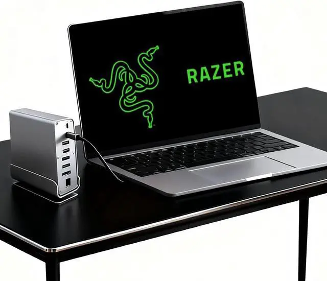 Main image of Docking Station for Razer Blade 18 17 16 15 14 Pro 17 Gaming Laptop, 15-in-1 USB C with 360 ° Rotating Base, 2 * 4K HDMI and 1*DP, 10Gbps USB Port Transfer, RJ45, Audio