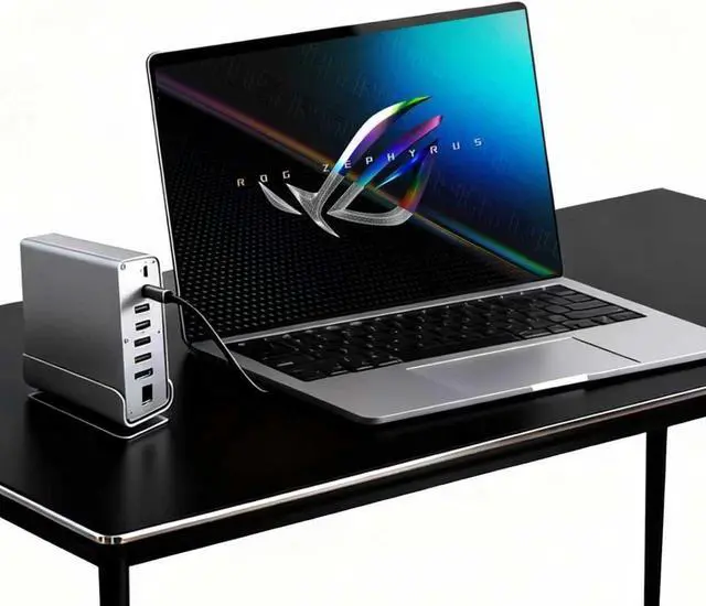 Main image of Docking Station for Asus ROG Zephyrus G16 G14 G15 M16 M15 S S17 Zephyrus Duo 16 15 ROG Flow X16, 15-in-1 USB C with 360 ° Rotating Base, 2 * 4K HDMI and 1*DP, 10Gbps USB Port Transfer, RJ45, Audio