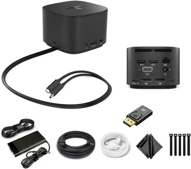 Main image of Genuine HP Thunderbolt Dock 230W G2 with Combo Cable 2UK38AAR 2UK38AA 2UK38AAR#ABB 3TR87AA#ABA 3TR87UT#ABA TB Dock G2 Docking Station w/ 230W Power Supply, HDMI Cable, USB C Cable, DP to HDMI Adapter