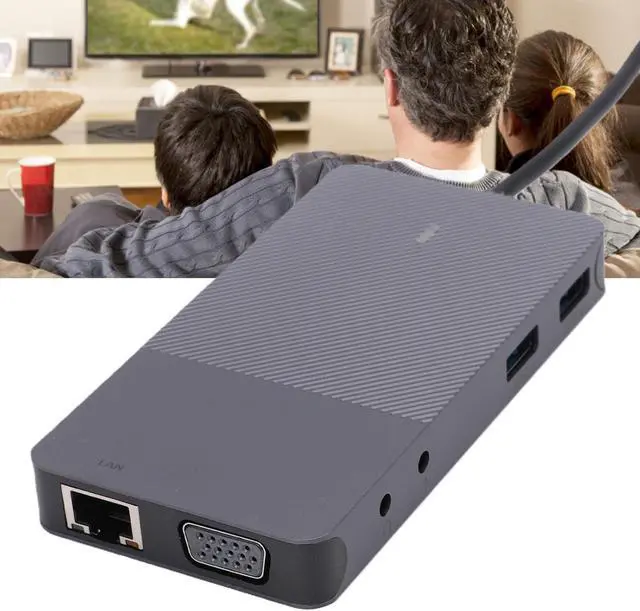 Alt view image 5 of 7 - USB 3.0 Docking Station, 2 HD Ports VGA Port 2 USB 3.0 Ports LAN Port .5mm Jack Card Reader, with C OTG Converter for Laptop Pro XPS OS