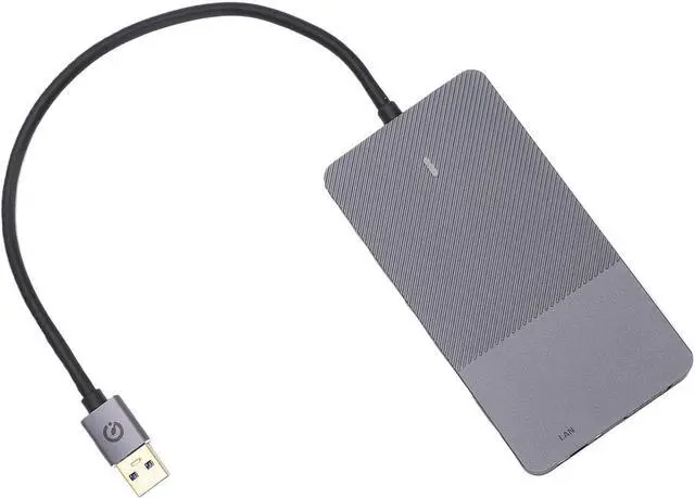 Alt view image 6 of 7 - Yunseity USB 3.0 Docking Station, 2 HD Ports 1 VGA Port 2 USB 3.0 Ports 1 LAN Port .5mm Jack Aluminum Alloy Shell, with C OTG Converter for Laptops
