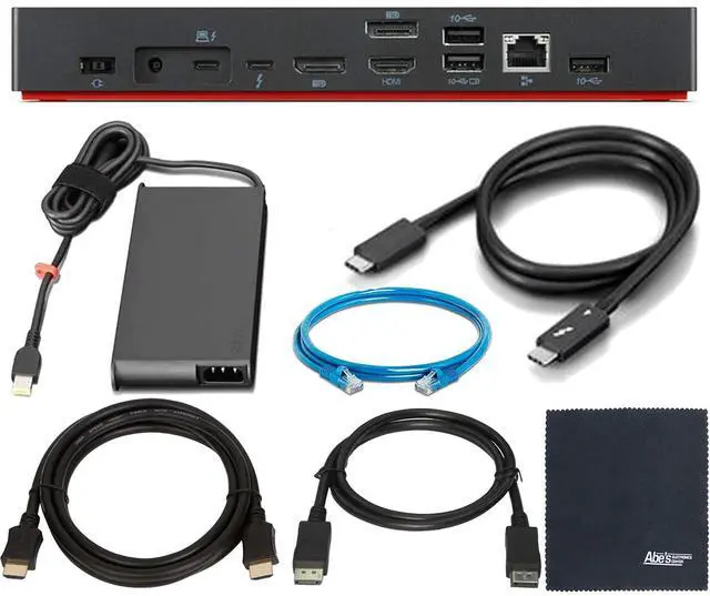 Main image of ZoomSpeed Bundle for Lenovo Thunder Bolt 4 Dock (40B00135US) HDMI Cable DisplayPort Cable Ethernet Cable Kit