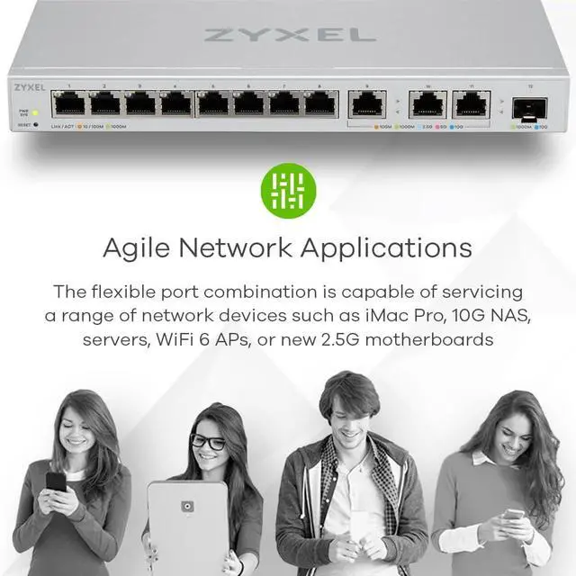 Alt view image 6 of 7 - Zyxel 12-Port Web-Managed Multi-Gigabit Switch