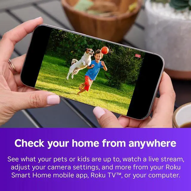 Alt view image 2 of 7 - Roku Battery Camera for Home Security - New Weather-Resistant Indoor & Outdoor Wireless Camera & Pet Monitor with 1080p HD & Two-Way Audio - Rechargeable, Motion Detection & Wi-Fi