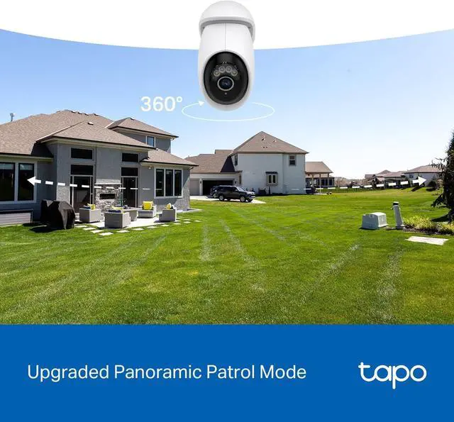 Alt view image 7 of 7 - Tapo 4K 8MP Wired Pan/Tilt Outdoor Security Camera, Free Person/Vehicle Detect & 360° View, Color Night, Local AI, SD/Cloud Storage, Works w/Alexa & Google Assistant, 2.4 GHz WiFi C560WS