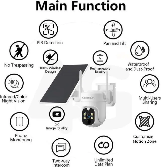 Alt view image 4 of 7 - 4G LTE Solar Camera, NO WiFi Needed, 2K Color Night Vision