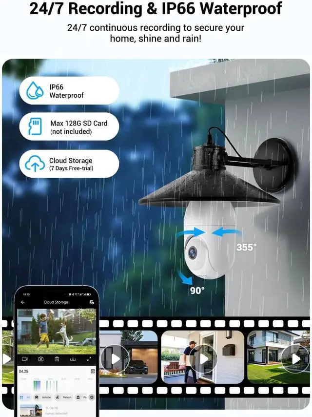 Alt view image 4 of 5 - VicoHome Light Bulb Camera Outdoor Indoor 2K HD WiFi Security Camera with 360° View, Motion Detection, Color Night Vision, Two-Way Audio, Siren, Works with Alexa Easy Install Surveillance Cam