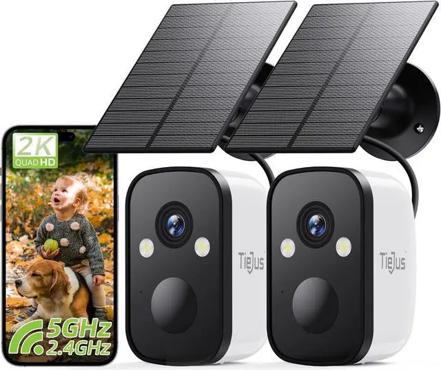 Main image of 2-Pack 2K 5G Solar Security Cameras Wireless Outdoor for Home