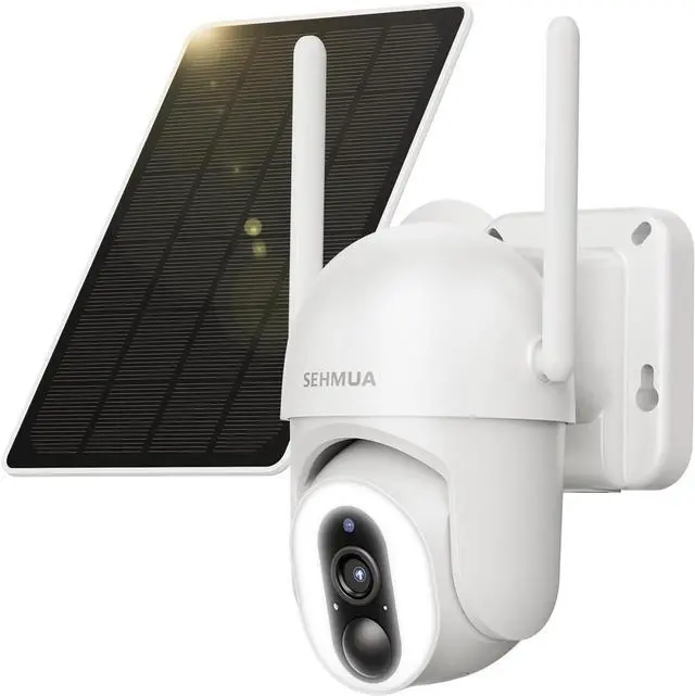 Main image of SEHMUA Solar Security Cameras Wireless Outdoor with 500-Lumen Super-Bright LEDs Spotlights, 2K 360° View Outdoor Camera Wireless, Color Night Vision, PIR Motion Detection,2-Way Audio