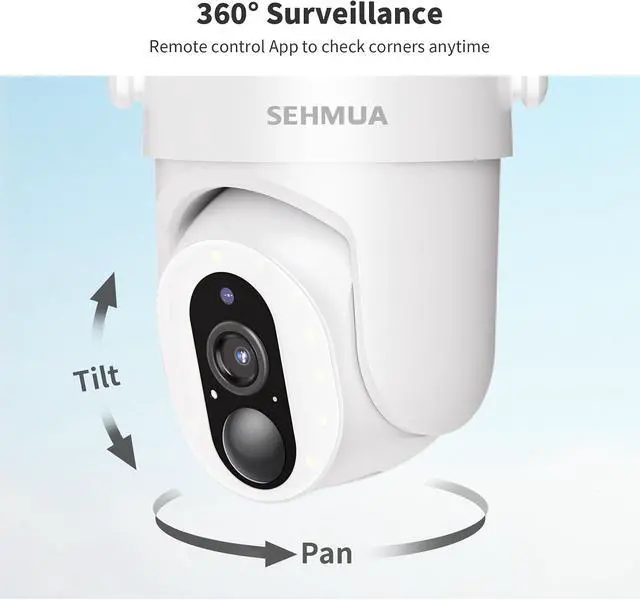 Alt view image 3 of 7 - SEHMUA Solar Security Cameras Wireless Outdoor with 500-Lumen Super-Bright LEDs Spotlights, 2K 360° View Outdoor Camera Wireless, Color Night Vision, PIR Motion Detection,2-Way Audio