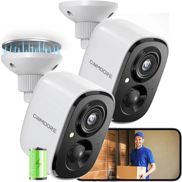 Main image of 2.5K Security Cameras Wireless Outdoor, 2 Pack, 2.4G WiFi Battery Powered, Magnetic Mount, Color Night Vision, Spotlight, Siren Alarm, 2-Way Talk
