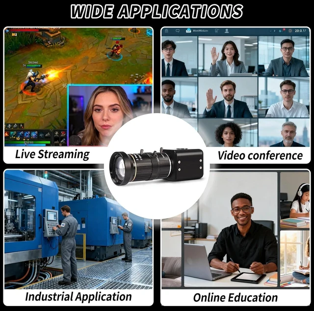 Alt view image 6 of 6 - HDMI Camera, 1080P 60fps with 5-50mm Telephoto Zoom Lens