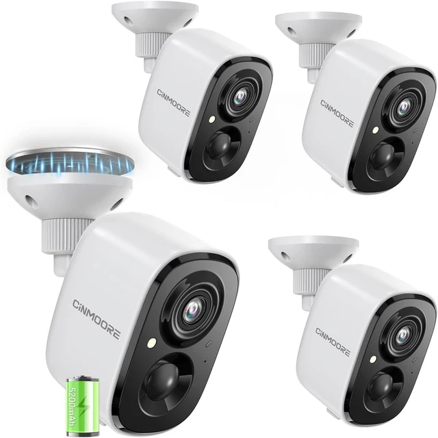 Main image of 4-Pack 2.5K Wireless Outdoor Security Cameras, Battery Powered, Magnetic Mount, Color Night Vision & 2-Way Talk