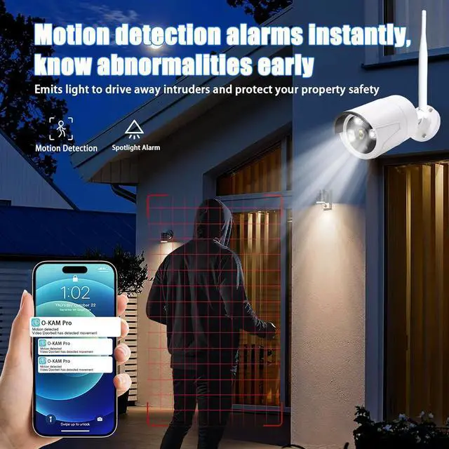 Alt view image 5 of 7 - 3MP Wireless Security Camera System 6 Wi-Fi Bullet Cams + 10CH NVR, 15m IR Night Vision, IP66 Weatherproof, H.265, Plug-and-Play Indoor/Outdoor Surveillance, Mobile Alerts, Dual Storage
