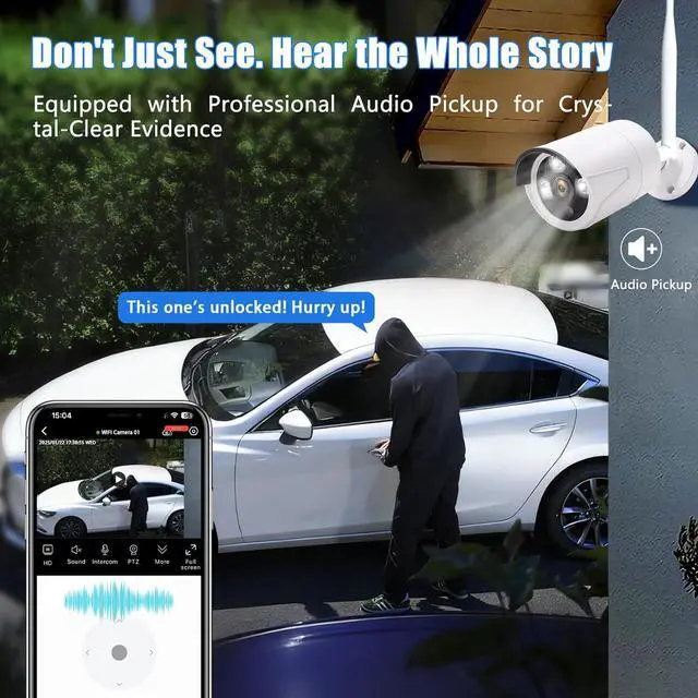 Alt view image 6 of 7 - 3MP Wireless Security Camera System 6 Wi-Fi Bullet Cams + 10CH NVR, 15m IR Night Vision, IP66 Weatherproof, H.265, Plug-and-Play Indoor/Outdoor Surveillance, Mobile Alerts, Dual Storage