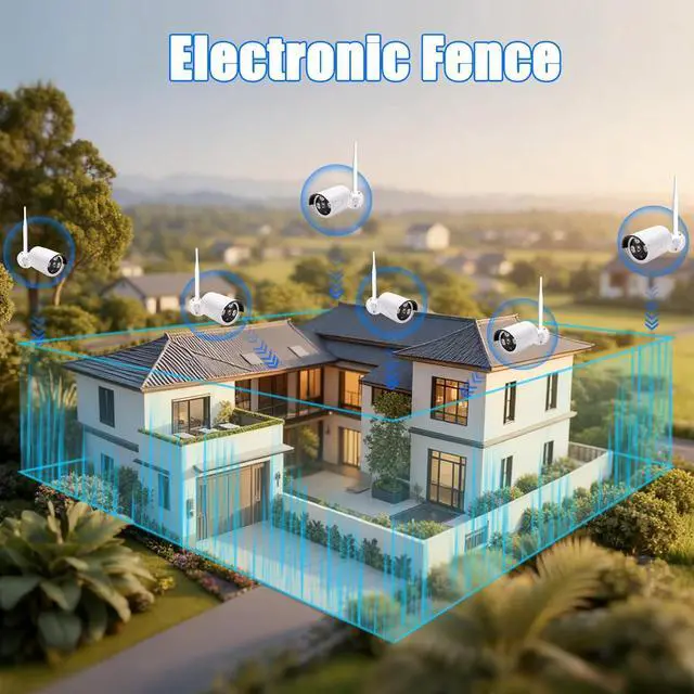 Alt view image 4 of 7 - 3MP Wireless Security Camera System 6 Wi-Fi Bullet Cams + 10CH NVR, 15m IR Night Vision, IP66 Weatherproof, H.265, Plug-and-Play Indoor/Outdoor Surveillance, Mobile Alerts, Dual Storage