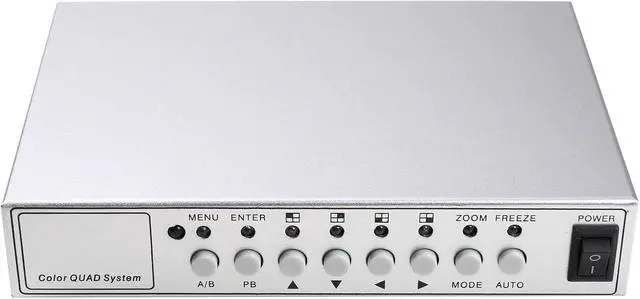 Alt view image 2 of 6 - UHPPOTE Color Quad System Security Video Splitter Camera Processor 2CH Remote Control with 3 BNC Connector Adapter