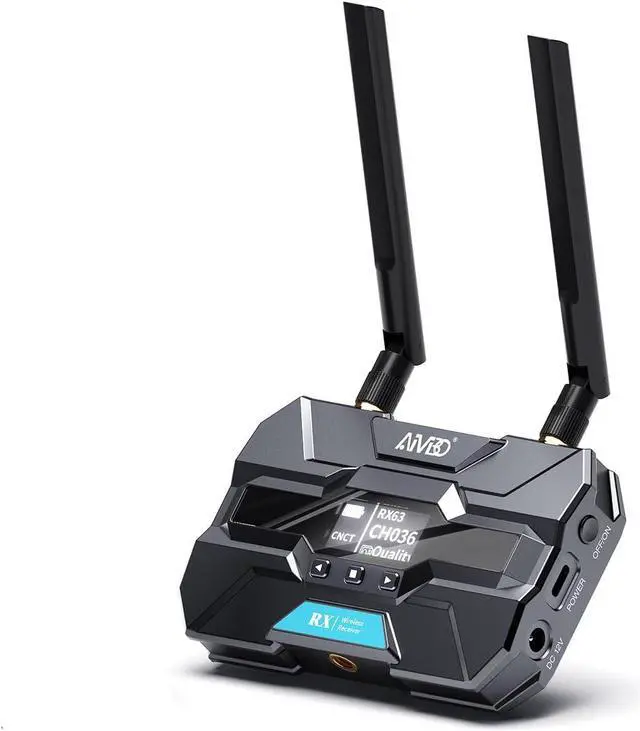 Main image of TIMBOOTECH Wireless Video Receiver, Supports Up to 4 Receivers, 1080P HD@60Hz, 2.4 & 5.8GHz, 1000FT Los Range, 66ms Latency, OLED Screen, Smart Channel HDMI Wireless System