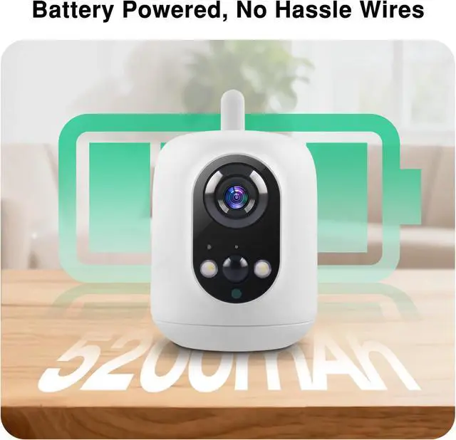 Alt view image 2 of 7 - Long Battery Life Indoor Cameras Wireless for Home Security, House Camera Battery Powered, 360°Pan Tilt Viewing, 2.4Ghz 2K Tiny WiFi Cameras, 2 Way Talk, Color Night Vision, AI Motion Detection