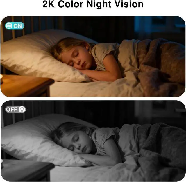 Alt view image 6 of 7 - Long Battery Life Indoor Cameras Wireless for Home Security, House Camera Battery Powered, 360°Pan Tilt Viewing, 2.4Ghz 2K Tiny WiFi Cameras, 2 Way Talk, Color Night Vision, AI Motion Detection