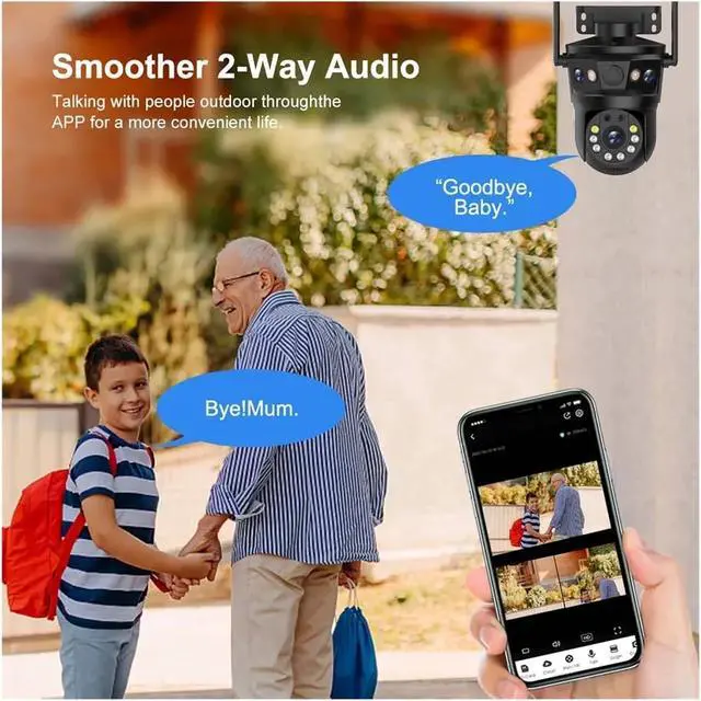Alt view image 3 of 6 - 12MP WiFi IP Camera Three Len 8X Zoom Ai Motion Tracking PTZ Video Camera Waterproof Outdoor Security Protection Surveillance