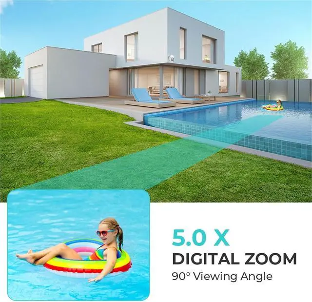 Alt view image 3 of 6 - 8MP 4K HD WiFi Camera with Auto-Tracking PTZ Network Camera Two-Way Audio Outdoor AI Detection Video Surveillance(US Plug,8MP Add 128G Card)