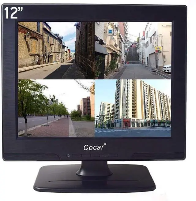Main image of Cocar 12 Inch LCD Security CCTV Monitor VGA HDMI AV BNC, 4:3 HD Display LED Backlight Screen with USB Drive Player for Home Surveillance Camera STB PC 800x600 Resolution Built-in Speaker Audio in/Out