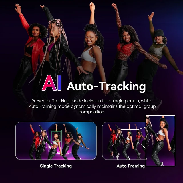 Alt view image 4 of 7 - 4K UHD PTZ Camera AI-Auto Tracking, 20X Optical Zoom, USB3.0/HDMI/LAN PoE, IP Live Streaming, PTZ Conference Room Camera for Church Services Education Conference Events, Work with YouTube OBS