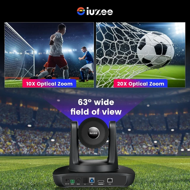 Alt view image 5 of 7 - 4K UHD PTZ Camera AI-Auto Tracking, 20X Optical Zoom, USB3.0/HDMI/LAN PoE, IP Live Streaming, PTZ Conference Room Camera for Church Services Education Conference Events, Work with YouTube OBS
