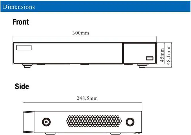Alt view image 4 of 4 - Titanium ED9304H5NV-4P-3NB 4CH 4K NVR 4POE 40/40Mb Incoming Bandwidth HDMI/VGA Audio 1 SATA NDAA Compliant