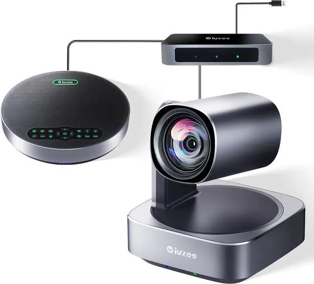 Main image of All-in-One PTZ 4K Conference Room Camera System with Bluetooth Speakerphone 12X Optical Zoom HDMI Wide View Angle Lens Works with Zoom Webex for Large Meeting Room