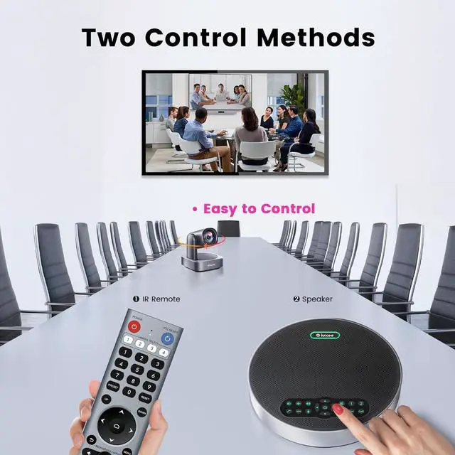 Alt view image 6 of 7 - All-in-One PTZ 4K Conference Room Camera System with Bluetooth Speakerphone 12X Optical Zoom HDMI Wide View Angle Lens Works with Zoom Webex for Large Meeting Room