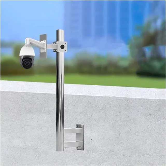 Main image of Stainless Steel Wall Mount Surveillance Pole, Universal CCTV Camera Bracket Post All-Weather, for Home/Office/Parking Lot Security Monitoring(ligjt Grey,1m-3.3 ft)