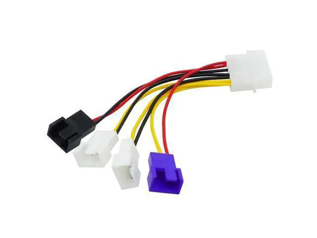 Alt view image 4 of 5 - 1pcs 4-Pin Molex to 3-Pin fan Power Cable Adapter Connector 12v*2 / 5v*1 Computer Cooling Fan Cables for CPU PC Case Fan