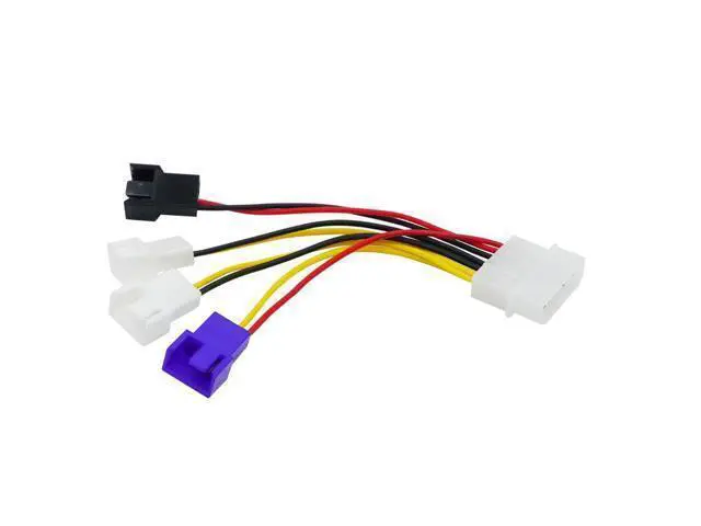Alt view image 5 of 5 - 1pcs 4-Pin Molex to 3-Pin fan Power Cable Adapter Connector 12v*2 / 5v*1 Computer Cooling Fan Cables for CPU PC Case Fan