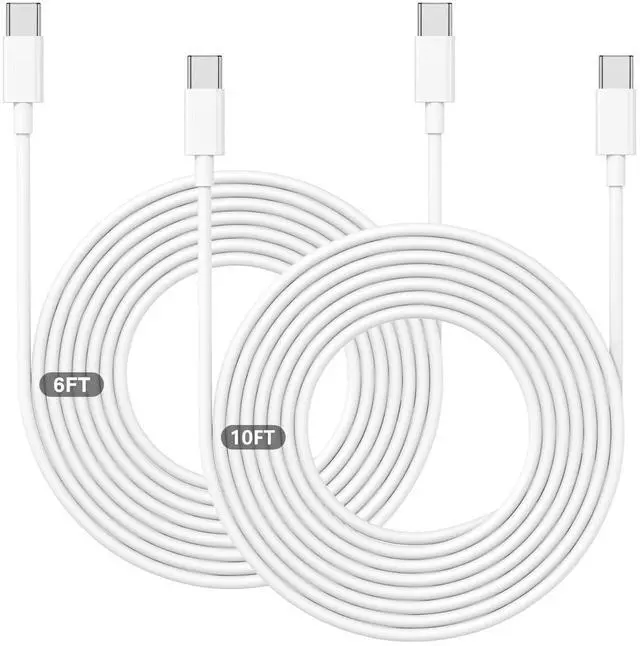 Alt view image 8 of 14 - USB-C to USB-C Cable Long for iPhone 6ft+10ft 60w PD Rapid Type-C Charger for iPhone 17/16/15 Series/ Pro/Air/Mini Fast Charge Cord for Galaxy S26/S25/S24/S23/S22/S21