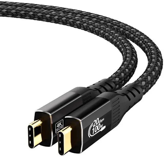 Alt view image 8 of 8 - 2FT Short USB C to USB C Cable Compatible with Thunderbolt 4/3 USB 3.2 Gen 2 20Gbps High Speed Data Transfer 100w Fast Charging & 4K@120Hz USB C Video Cable for Monitor Hub dispaly Cord