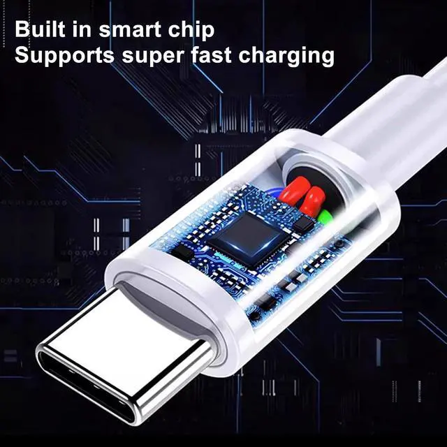 Alt view image 9 of 12 - 10-Pack USB C Charger Cable Multipack 60W Fast Charge USB-C to Type C Charging Cords 1ft Bulk Short Wires White
