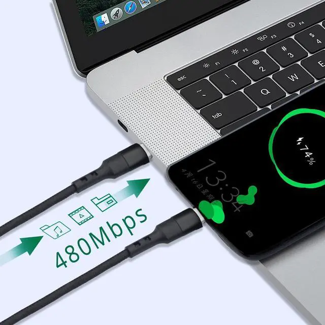 Alt view image 8 of 9 - USB C to USB C Cable 1FT 3-Pack 12 inch 20V 3A Type C PD Fast Charging Cord Compatible with Galaxy S20/S9 Ultra Note 20 Pixel 4/3 XL Air Pro 2020
