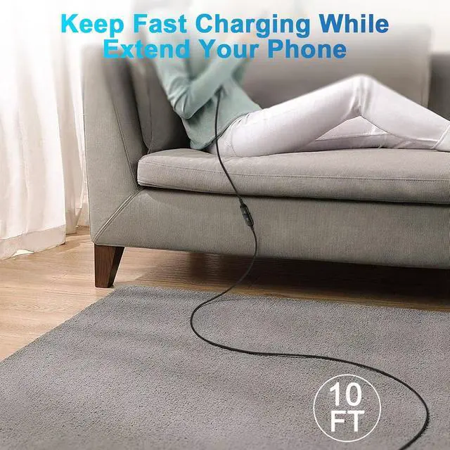 Alt view image 13 of 14 - USB Extension Cable 10FT USB Extender USB 3.0 Charger Cord Fast Charging Cable 10 FT Extra Long Type A Male to Female High Speed Data Transfer for Keyboard Mouse Printer Camera