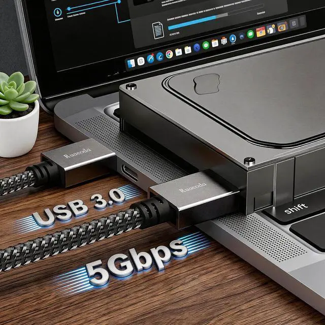 Alt view image 9 of 11 - USB to USB Cable 1.5 ft USB 3.0 Male to Male Type A to Type A Double Sided USB Cord for Data Transfer Compatible with Hard Drive Laptop DVD Player TV USB 3.0 Hub Monitor and More